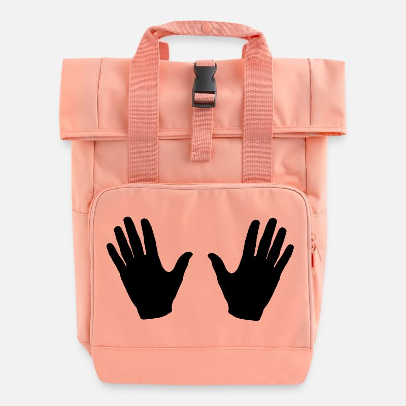 Hände - Rolltop Rucksack mit zwei Griffen - Chintzrosa
