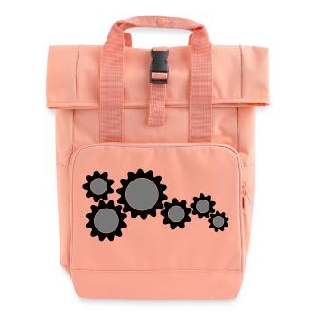 Zahnrader, Getriebe - Rolltop Rucksack mit zwei Griffen - Chintzrosa - Vorne