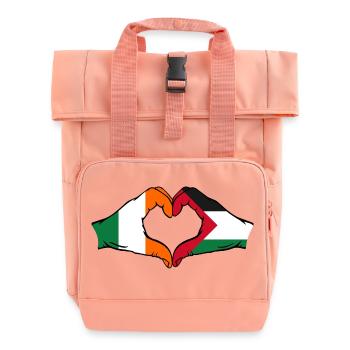 Irlande Palestine Forme de coeur avec les mains - Sac à dos Roll Top à deux anses - rose liberty - Devant