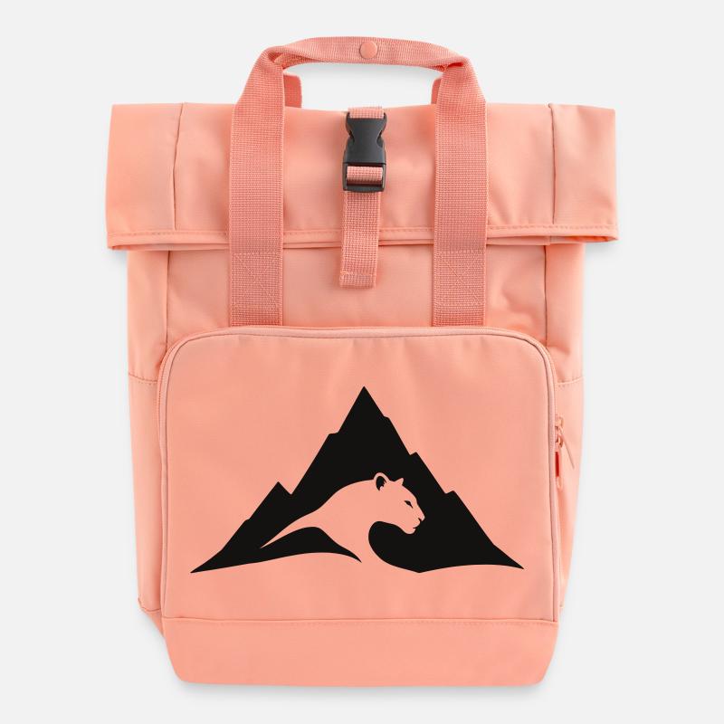 Panther - Roll Top Backpack with Two Handles - chintz rose
