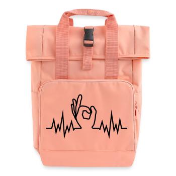 Wave-Finger-Hole - Rolltop Rucksack mit zwei Griffen - Chintzrosa - Vorne