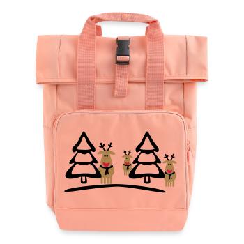 Weihnachten Rentiere Crew - Rolltop Rucksack mit zwei Griffen - Chintzrosa - Vorne