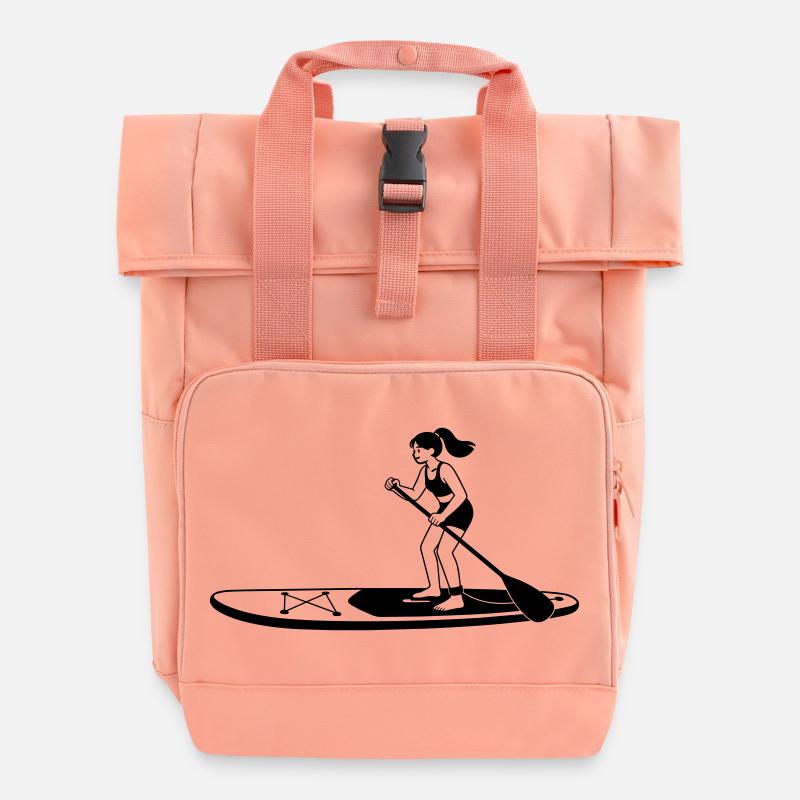 Standup-Paddleboard - Rolltop Rucksack mit zwei Griffen - Chintzrosa