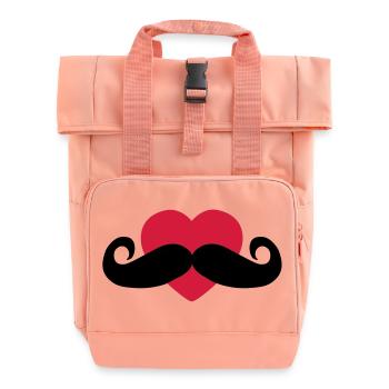 heart moustache / love moustache - Rolltop Rucksack mit zwei Griffen - Chintzrosa - Vorne