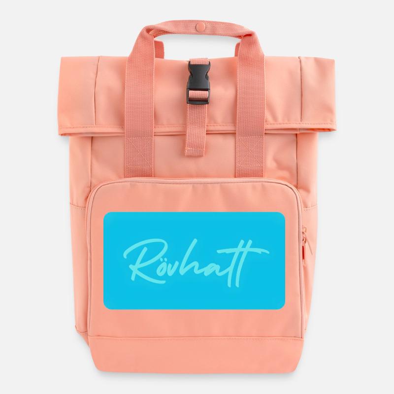 Ass Hat - Roll Top Backpack with Two Handles - chintz rose