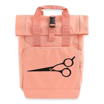 hairdresser barber barbier friseur coiffeur bart b - Rolltop Rucksack mit zwei Griffen - Chintzrosa - Vorne