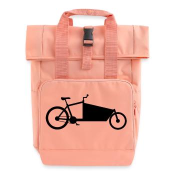Cargo vélo silhouette noir - Sac à dos Roll Top à deux anses - rose liberty - Devant