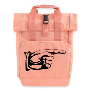 This way old fashioned pointing hand sign - Roll Top Backpack with Two Handles - chintz rose - Front