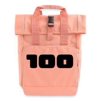 100. 100 JAHRE. 100-JÄHRIGES JUBILÄUM. GEBURTSTAG 100 - Rolltop Rucksack mit zwei Griffen - Chintzrosa - Vorne