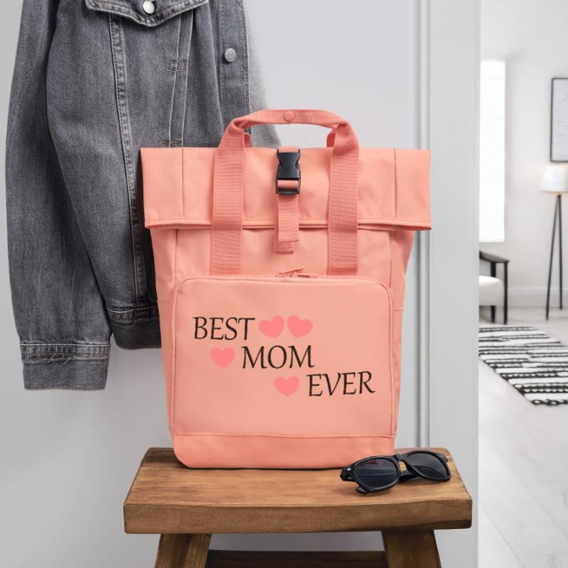 Spruch Muttertag Beste Mama der Welt Muttertag Mom Rolltop Rucksack mit zwei Griffen
