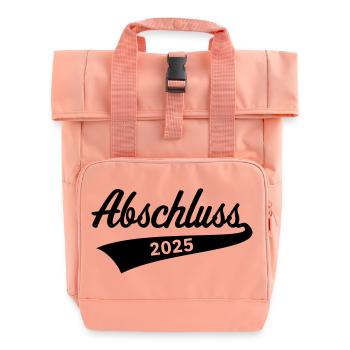 Abschluss 2025 (Schulabschluss / Black) - Rolltop Rucksack mit zwei Griffen - Chintzrosa - Vorne