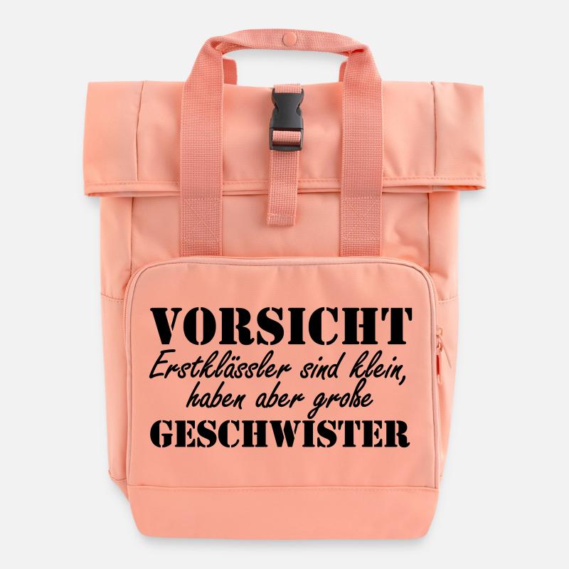 Erstklaessler_mit_grossen_Geschwistern - Roll Top Backpack with Two Handles - chintz rose