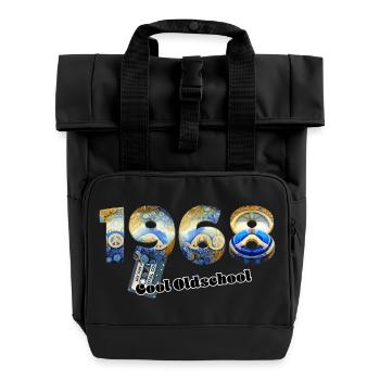 1968 Jahrgang Retro Vintage – Kassette – Cool Olds - Rolltop Rucksack mit zwei Griffen - Schwarz - Vorne