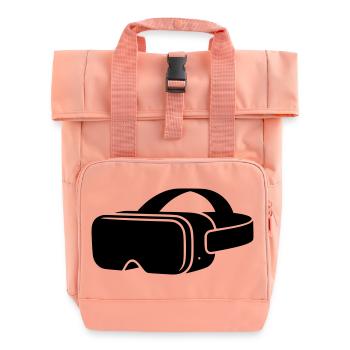 VR Brille Headset Icon - Rolltop Rucksack mit zwei Griffen - Chintzrosa - Vorne