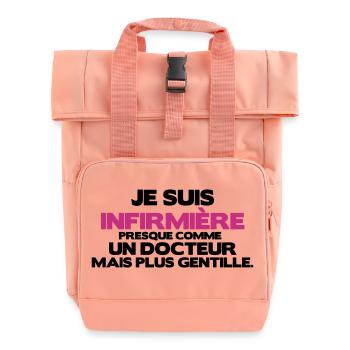 je suis infirmière comme un docteur - Sac à dos Roll Top à deux anses - rose liberty - Devant