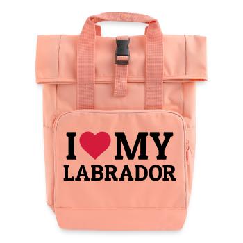 I love my Labrador - Rolltop Rucksack mit zwei Griffen - Chintzrosa - Vorne