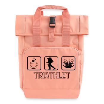 Triathlete mountain hiking - Roll Top Backpack with Two Handles - chintz rose - Front