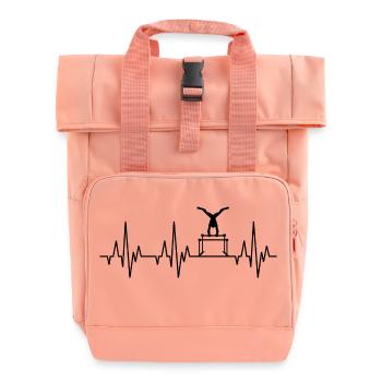 Heartbeat ECG Gymnastics Gymnastics Gymnastics Sport - Roll Top Backpack with Two Handles - chintz rose - Front