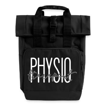Stilvolles Design für Physiotherapeut - Rolltop Rucksack mit zwei Griffen - Schwarz - Vorne