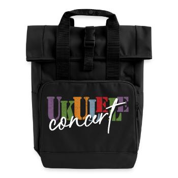 Concert Ukulele - Roll Top Backpack with Two Handles - black - Front