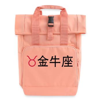 Chinesische Sternzeichen: Stier - Rolltop Rucksack mit zwei Griffen - Chintzrosa - Vorne