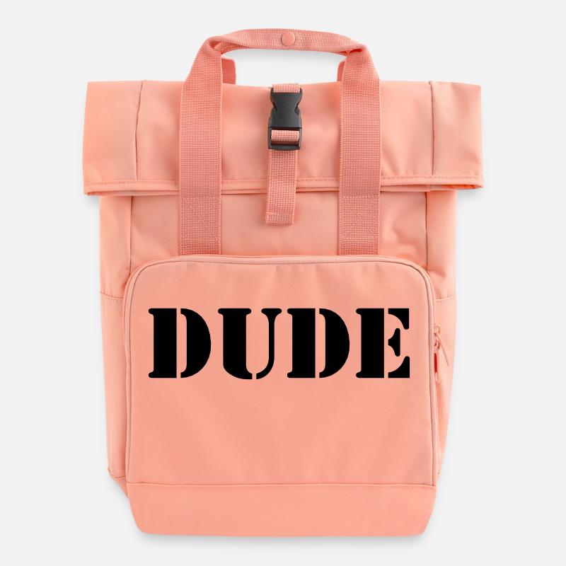 Dude - Roll Top Backpack with Two Handles - chintz rose