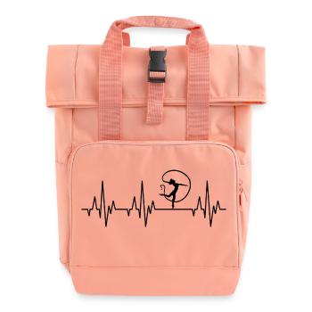 Heartbeat ECG Gymnastics Gymnastics Gymnastics Sport - Roll Top Backpack with Two Handles - chintz rose - Front