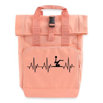 Heartbeat ECG Gymnastics Gymnastics Acrobatics Sport - Roll Top Backpack with Two Handles - chintz rose - Front