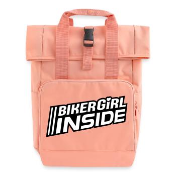 Biker Girl à l’intérieur des lettres (les couleurs peuvent être changées) - Sac à dos Roll Top à deux anses - rose liberty - Devant