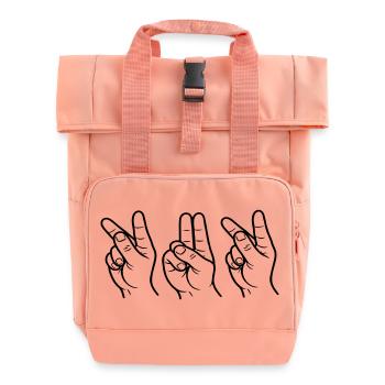 Ekivok-Zeichen - Rolltop Rucksack mit zwei Griffen - Chintzrosa - Vorne