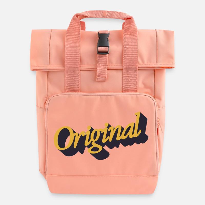 Lettrage original - Sac à dos Roll Top à deux anses - rose liberty