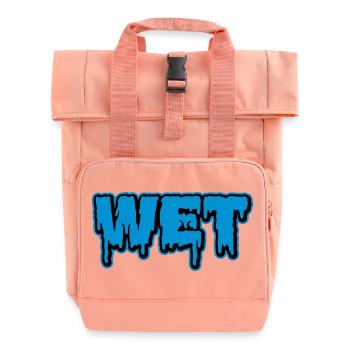 Wet | feucht | nass | Slime - Roll Top Backpack with Two Handles - chintz rose - Front