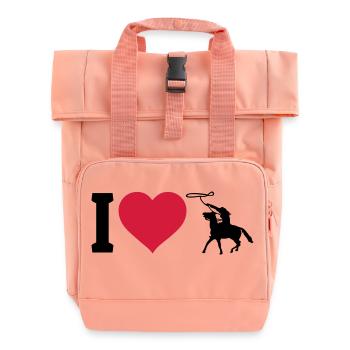 I love Westernreiten - Rolltop Rucksack mit zwei Griffen - Chintzrosa - Vorne