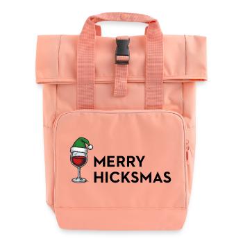 Merry Hicksmas – Ugly Xmas Anti Christmas - Roll Top Backpack with Two Handles - chintz rose - Front