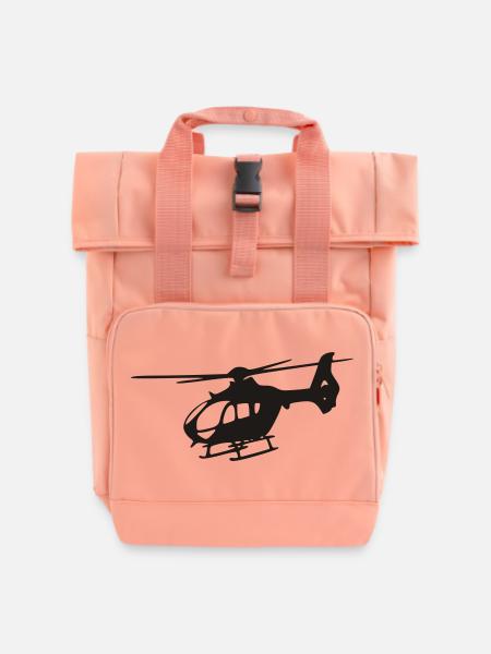 EC-135 Hubschrauber - Rolltop Rucksack mit zwei Griffen - Chintzrosa