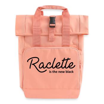 Raclette is the new black - Roll Top Backpack with Two Handles - chintz rose - Front