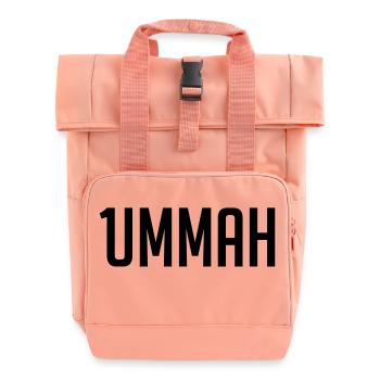 1ummah BLK - Roll Top Backpack with Two Handles - chintz rose - Front