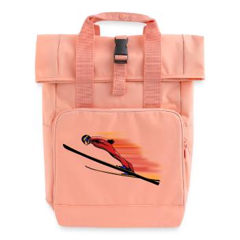 Ski jump jumper - Roll Top Backpack with Two Handles - chintz rose - Front