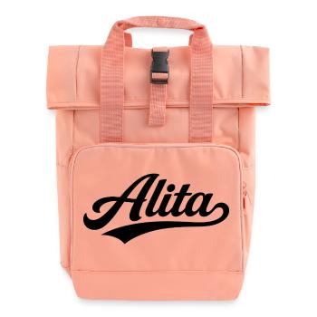 Alita name first last family - Roll Top Backpack with Two Handles - chintz rose - Front