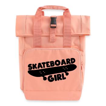 Skateboarderin - Rolltop Rucksack mit zwei Griffen - Chintzrosa - Vorne