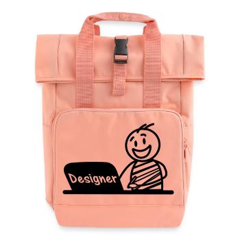 Laptop-Designer arbeiten - Rolltop Rucksack mit zwei Griffen - Chintzrosa - Vorne