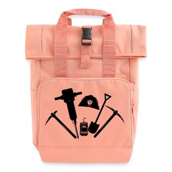 Miners tools - Roll Top Backpack with Two Handles - chintz rose - Front