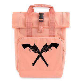 Two crossed colt army Revolver Colt 45 - Roll Top Backpack with Two Handles - chintz rose - Front