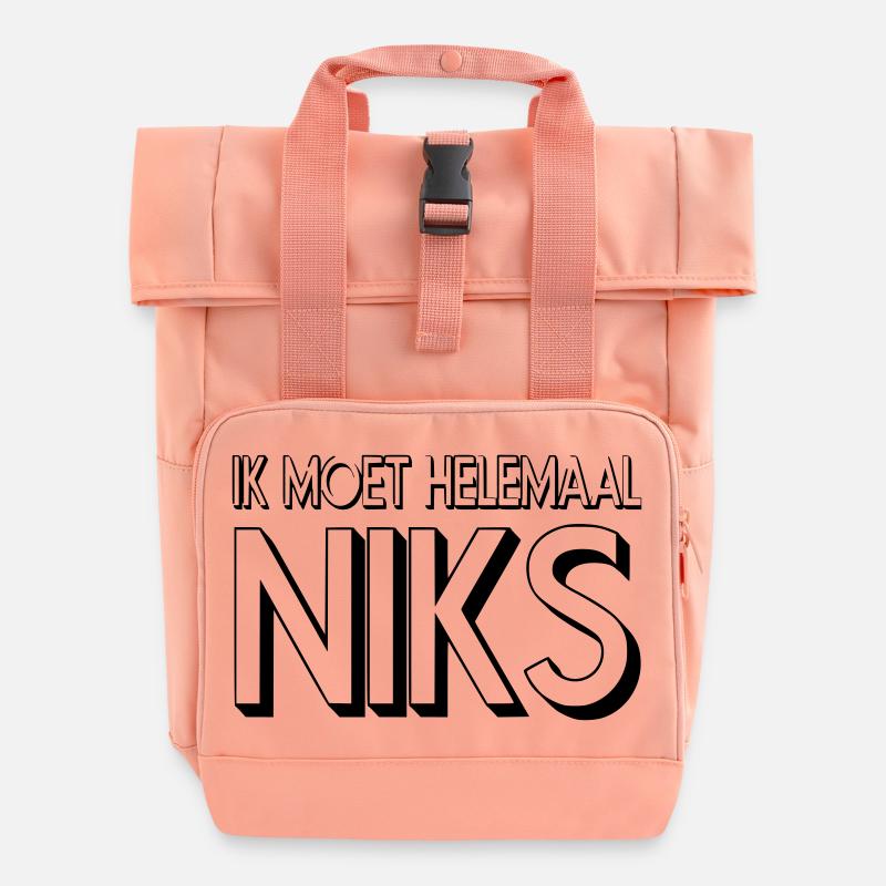 Ich will oder tue nichts! Humor # - Rolltop Rucksack mit zwei Griffen - Chintzrosa