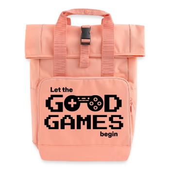 Let the good games begin – Pixel-Controller - Rolltop Rucksack mit zwei Griffen - Chintzrosa - Vorne