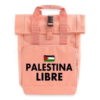 palestina libre - Roll Top Backpack with Two Handles - chintz rose - Front