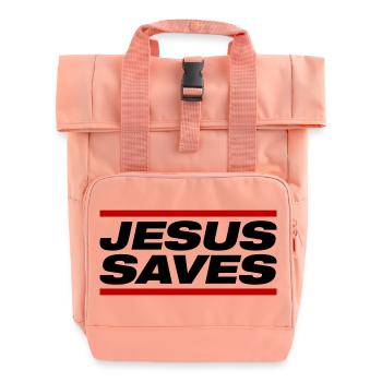 Jesus Rettet - Rolltop Rucksack mit zwei Griffen - Chintzrosa - Vorne