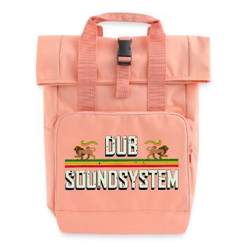 Dub Reggae Soundsystem Party - Roll Top Backpack with Two Handles - chintz rose - Front