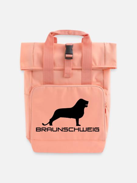 Braunschweig mit Löwe - Rolltop Rucksack mit zwei Griffen - Chintzrosa