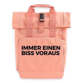 immer einen Biss voraus - Rolltop Rucksack mit zwei Griffen - Chintzrosa - Vorne